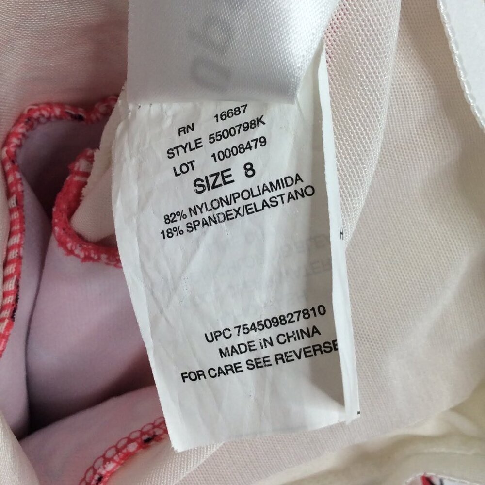 UPSTREAM One Piece Swimdress Womens Size 8 Floral Built in Bra Pink Swimsuit - Picture 10 of 10
